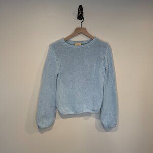 Elie Tahari Light Blue Size S Crewneck Knit Sweater Long Sleeve